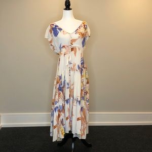 FINAL SALE! White Floral Jaase Maxi Dress